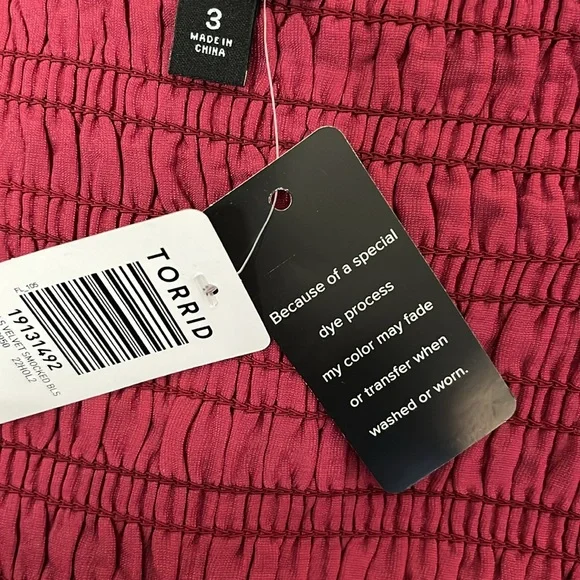 Torrid Red Velvet Smocked Top - Picture 13 of 14